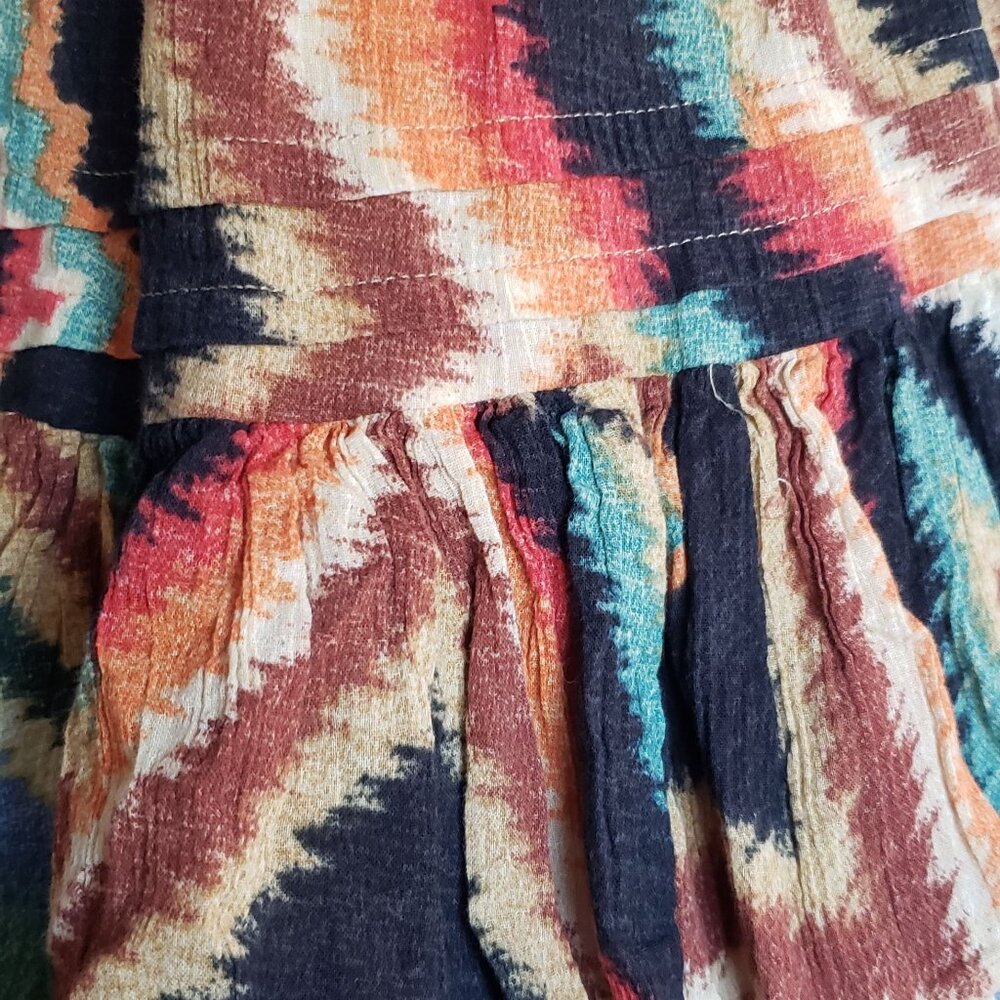SOLD - Sz 6 RALPH LAUREN Aztec Skirt Western Southwestern Layered Tiered Ruffle - Picture 10 of 10